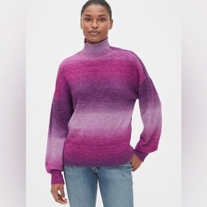 Gap Ombre Blouson Sleeve Turtleneck Sweater